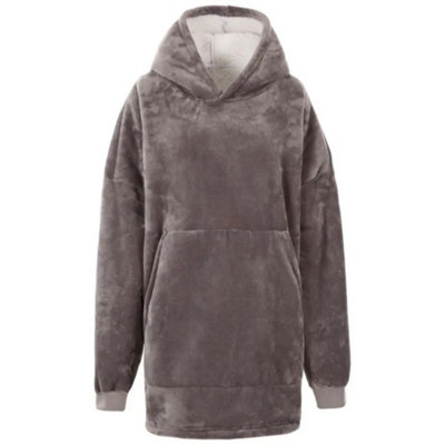 Tresp Unisex Adult Cosiness Oversized Hoodie Blanket Storm Grey (One Size) from B&Q