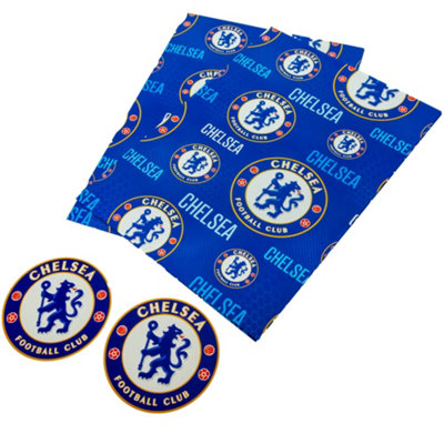  - Chelsea Fc Text Gift Wrap Blue (One Size)
