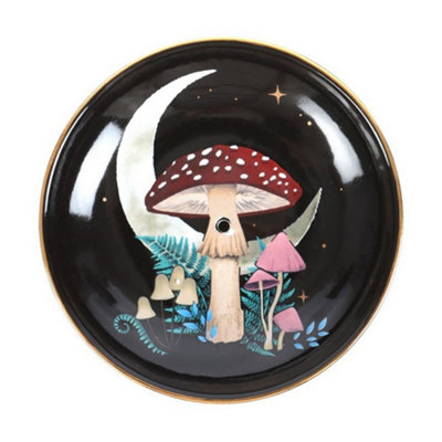 B&Q Black Something Different Ceramic Forest Mushroom Incense Holder /Multicoloured (One ) 9Cm