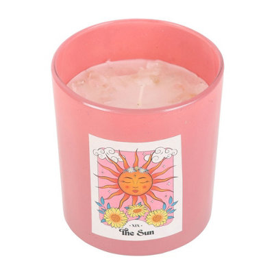 Something Different Unisex Pink The Sun Rose Quartz Candle & Holder In - Image 3