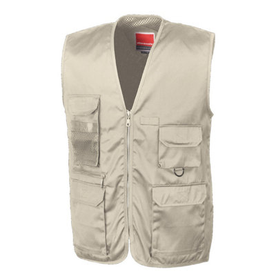Result Men's Camel Adventure Safari Waistcoat In | Size: Medium - Image 3