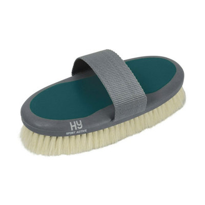 Hyshine Active Groom Goat Hair Body Brush Alpine Green (One Size) from B&Q