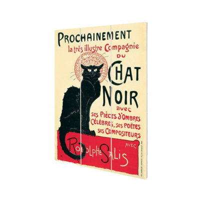 Thophile Alexandre Steinlen Le Chat Noir Square Plaque Cream/red/black (29.5Cm X 20Cm) from B&Q