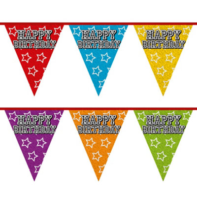 B&Q Boland Pennant Happy Birthday Bunting Multicoloured (One Size)