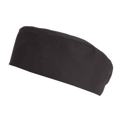 Le Chef Unisex Adult Plain Chef Skull Cap Black (L) from B&Q