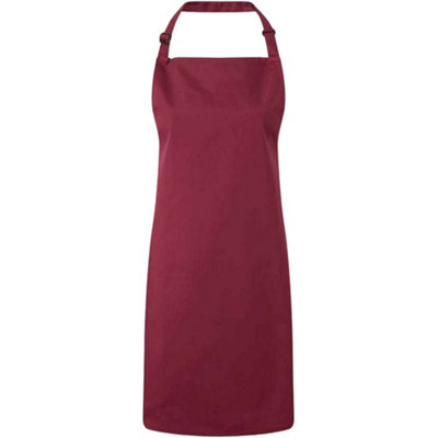  - Premier Unisex Adult Colours Full Apron Burgundy (One Size)