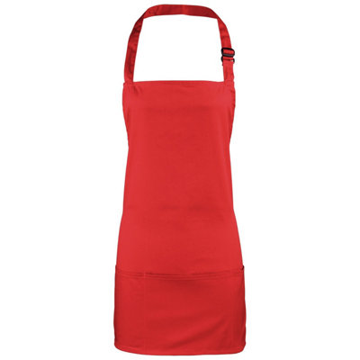 Premier (One Size, Red) Colours 2 In 1 Full Apron - Image 5