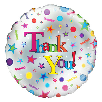 Oaktree Star Thank You Foil Balloon Multicoloured (One Size) from B&Q