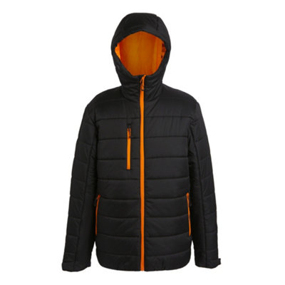  - Regatta Professional Mens Thermal Padded Jacket Black/orange Pop (3Xl)