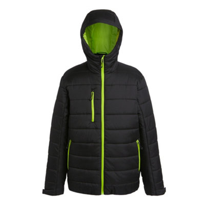  - Regatta Professional Mens Thermal Padded Jacket Black/lime Green (3Xl)