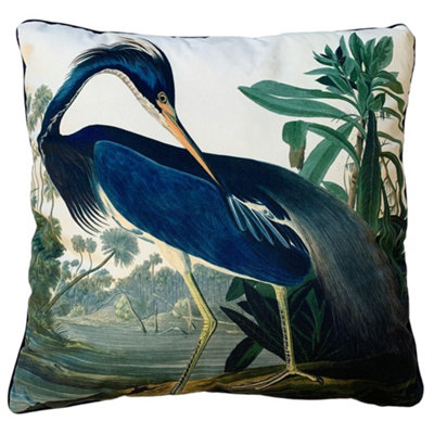  - John James Audubon Louisiana Heron Filled Cushion Multicoloured (55Cm X 55Cm)