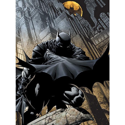 B&Q -  Batman Night Watch Canvas Print Black/grey/yellow (40Cm X 30Cm)