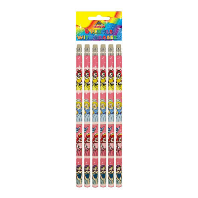 Rainbow Princess Pencil With Eraser Multicoloured (One Size) from B&Q