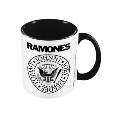B&Q Black/White Ramones Inner Two Tone Logo Mug (One ) 325Ml