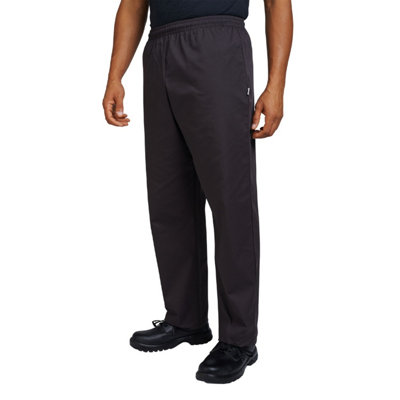 Dennys Men's Black Elasticated Chef Trousers In | Size: Xl - Image 3