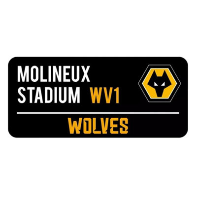 Wolverhampton Wanderers Fc Street Sign Black/white/gold (One Size) from B&Q