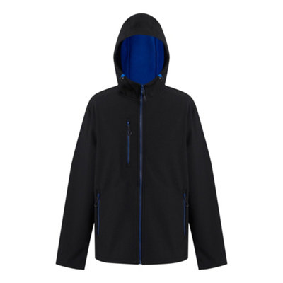  - Regatta Professional Mens 2 Layer Soft Shell Jacket Black/new Royal (L)