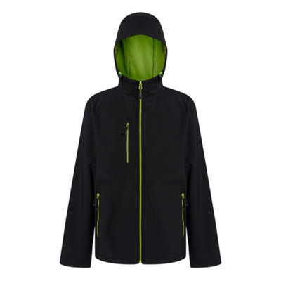  - Regatta Professional Mens 2 Layer Soft Shell Jacket Black/lime Green (3Xl)