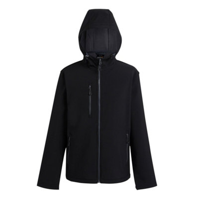 Regatta Professional Mens 2 Layer Soft Shell Jacket Black/seal Grey (Xl)