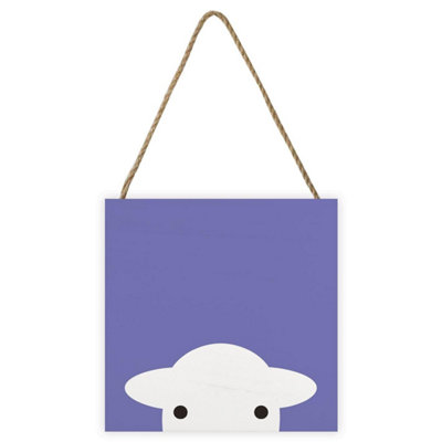 Herdy Peep Wood Plaque Purple (20Cm X 20Cm X 2.7Cm) from B&Q
