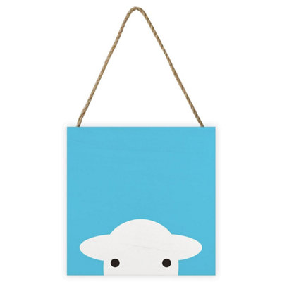 Herdy Peep Wood Plaque Blue (20Cm X 20Cm X 2.7Cm) from B&Q
