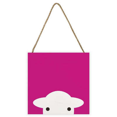 Herdy Peep Wood Plaque Pink (20Cm X 20Cm X 2.7Cm) from B&Q