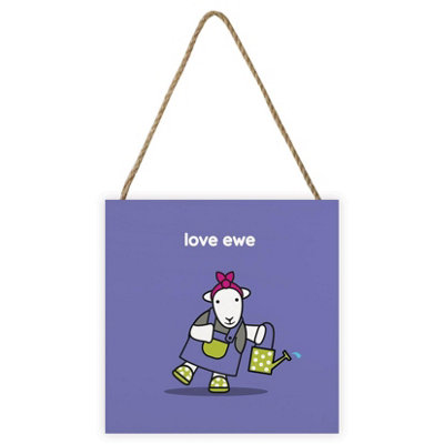 Herdy Love Ewe Plaque Purple/green/white (20Cm X 20Cm X 2.7Cm) from B&Q