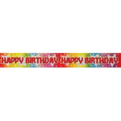 Plastic Stars Happy Birthday Banner Multicoloured (One Size) from B&Q