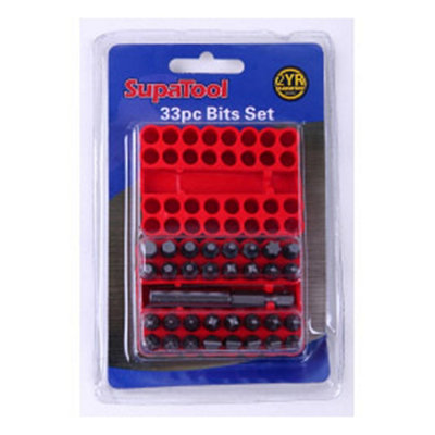 Supatool Drill Bit Set (Pack Of 33) Red/silver (One Size) from B&Q