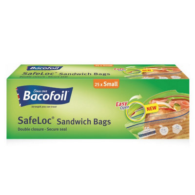 B&Q Bacofoil Safeloc Sandwich Bag (Pack Of 25) Transparent (One Size)