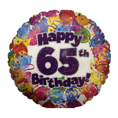 Oaktree Confetti 65Th Birthday Foil Balloon Multicoloured (One Size) from B&Q