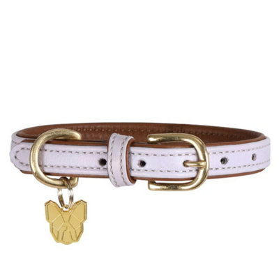 Digby & Fox Leather Padded Dog Collar Lilac (XxsNeckline: 23Cm-28Cm)