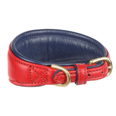 Digby & Fox Leather Padded Greyhound Dog Collar Scarlet (MNeckline: 29Cm-34Cm) from B&Q