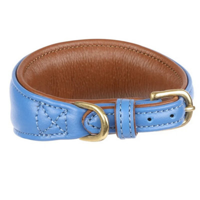 Digby & Fox Leather Padded Greyhound Dog Collar Royal Blue (SNeckline: 25Cm-28Cm) from B&Q