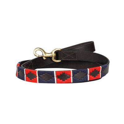 Benji & Flo Sublime Polo Leather Dog Lead Red/navy/white (115Cm X 2Cm) from B&Q