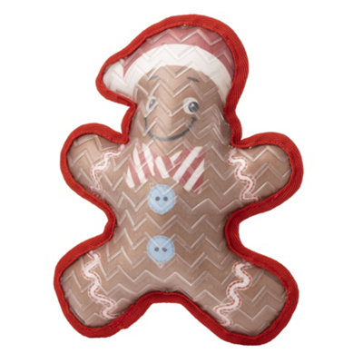 House Of Paws Gingerbread Christmas Dog Chew Toy Brown/red/white (One Size) from B&Q