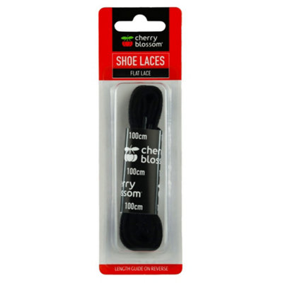 Cherry Blossom Flat Shoe Laces Black (120Cm) from B&Q