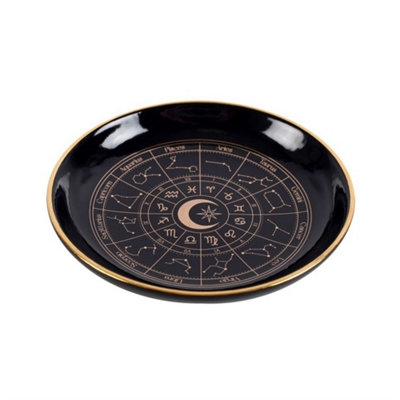 Something Different Astrology Wheel Trinket Dish Black (One Size) from B&Q