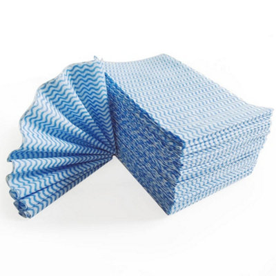 J Cloth Cleaning Cloths (Pack Of 50) Blue (One Size) from B&Q