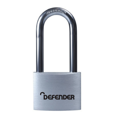 Defender Aluminium Padlock Silver (40mm) from B&Q