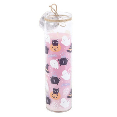 Something Different Candy Apple Pastel Halloween Tube Candle Pink/black/white (One Size) from B&Q