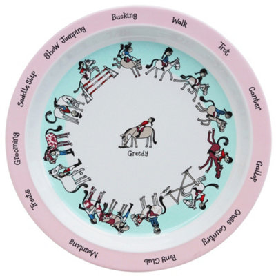 Tyrrell Katz Horse Dinner Plate White/pink (One Size) from B&Q