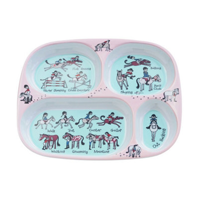 Tyrrell Katz Horse Divided Plate Pink/white/blue (One Size) from B&Q