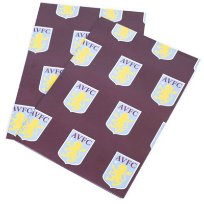 Aston Villa Fc Text Gift Wrap Claret/blue (One Size)
