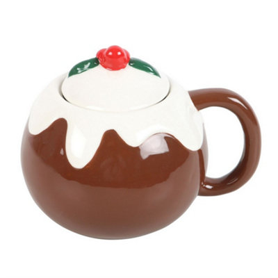 Something Different Christmas Pudding Mug - Brown/White - Image 3