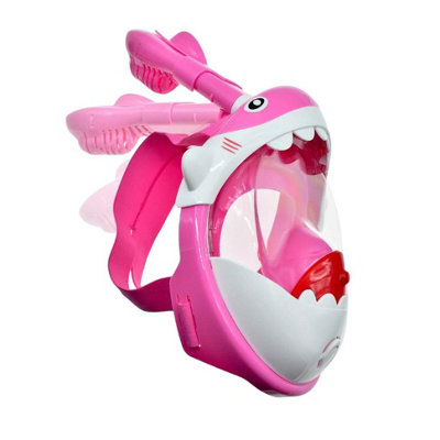  - Swimtech Childrens/kids Full Face Snorkel Pink/white (Xs)