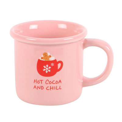 B&Q Pink Something Different Hot Cocoa And Chill Christmas Mug (One ) 13Cm