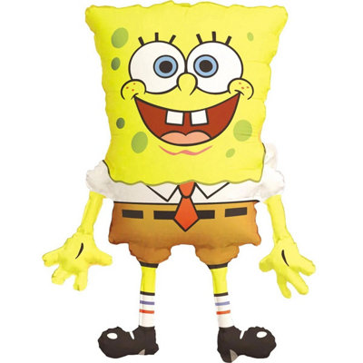 B&Q Yellow/Brown/White Spongebob Squarepants Shaped Foil Balloon (One ) 26In - B&Q
