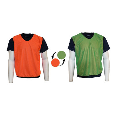  - Precision Unisex Adult Plain Mesh Reversible Training Bib Orange/green (15 Years)