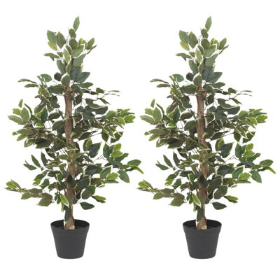 Urbn-Living Urbnliving 95Cm Artificial Plants Garden Feature Faux Plant Tree Pot White Tipped Set 0F 2 from B&Q